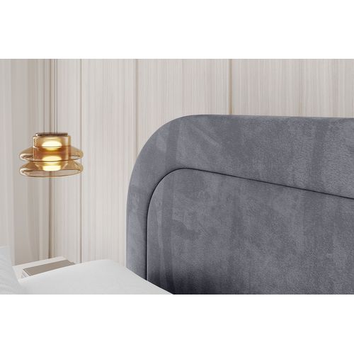 Lit Tapissé Avec Un Coffre De Rangement - Leris-z 200x200 Gris Foncé