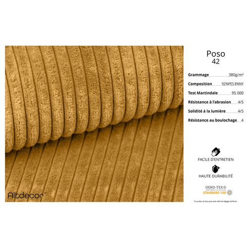 Canapé D'angle Convertible Ensi-u 353x164x69  Panoramique En Tissu - Senfgelb