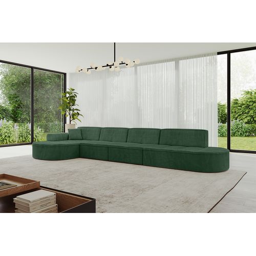 Canapé D'angle Taro-l3 413x171x79,5  Angle Gauche En Tissu -  Vert