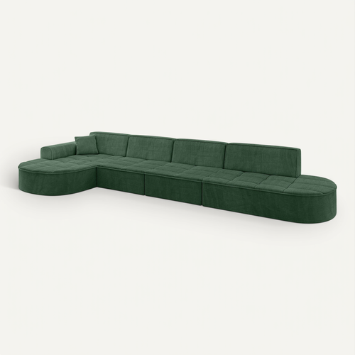 Canapé D'angle Taro-l3 413x171x79,5  Angle Gauche En Tissu -  Vert
