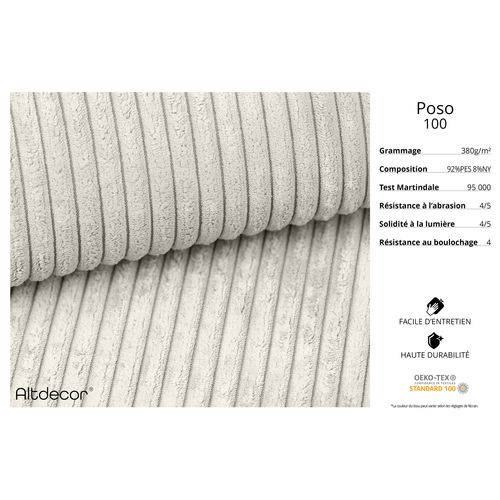 Canapé D'angle Livo-u1 315x173x79,5 Angle Panoramique En Tissu - Crémeux