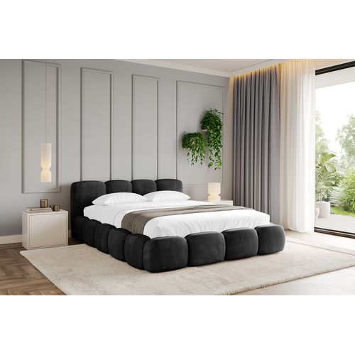 Lit Tapissé Avec Un Coffre De Rangement - Kala-v1 140x200 Noir