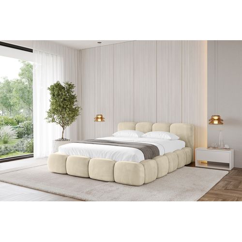 Lit Tapissé Avec Un Coffre De Rangement - Kala-v1 140x200 Beige