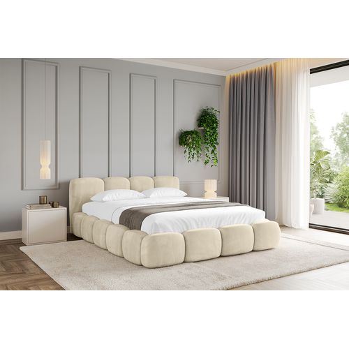 Lit Tapissé Avec Un Coffre De Rangement - Kala-v1 140x200 Beige