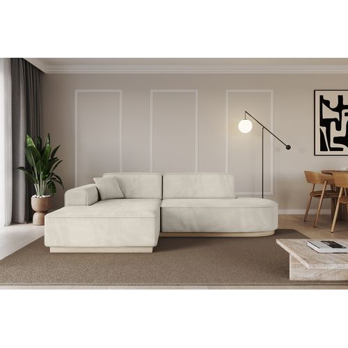 Canapé D'angle Irea-l1 232x165x80 Angle Gauche En Velours - Beige