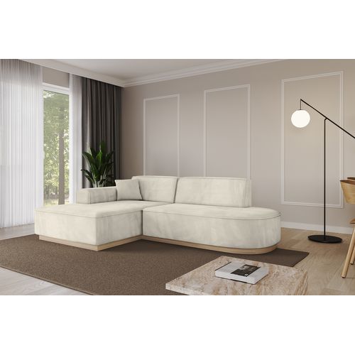 Canapé D'angle Irea-l1 232x165x80 Angle Gauche En Velours - Beige