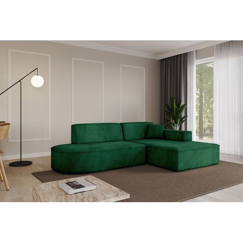 Canapé D'angle Irea-l1-v4 232x165x77  Angle Droit En Velours -  Vert