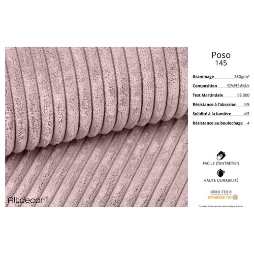 Canapé D'angle Convertible Eskar-l2 364x176x72 Angle Droit En Tissu - Rose