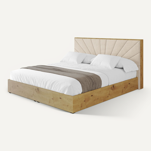 Lit Tapissé Avec Un Coffre De Rangement - Enzo6 140x200 Beige