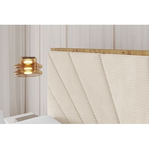 Lit Tapissé Avec Un Coffre De Rangement - Enzo6 140x200 Beige