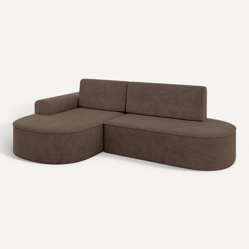 Canapé D’angle Convertible Et Coffre De Rangement, Gauche Mari-l1-s - 283x167x73 Velours Marron