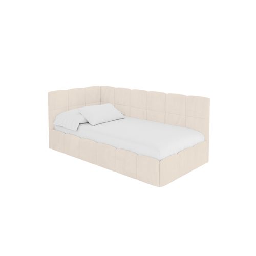 Lit Simple Avec Coffre De Rangement, Droite - Livy 80x200 Beige