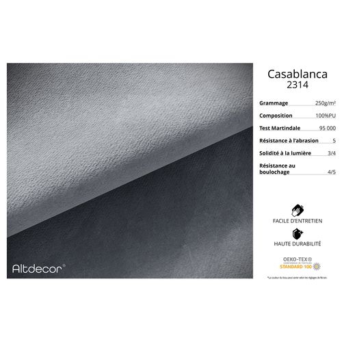 Lit Adolescent Gauche Avec Rangement Jovy 90x200cm Gris En Velours