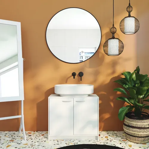 MEUBLE SOUS LAVABO SMASH 2P BLANC vue d'ambiance 1