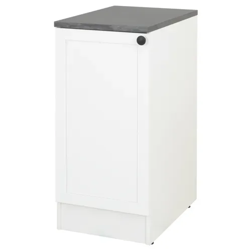 Bas 40 cm 1 porte ELSA blanc vue de profil