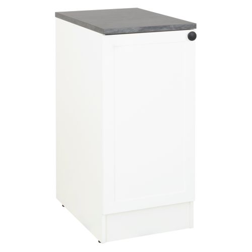 Bas 40 cm 1 porte ELSA blanc vue 3/4