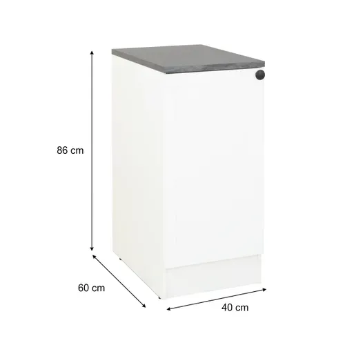 Bas 40 cm 1 porte ELSA blanc