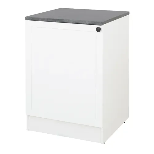 Bas 60 cm 1 porte ELSA blanc vue de profil