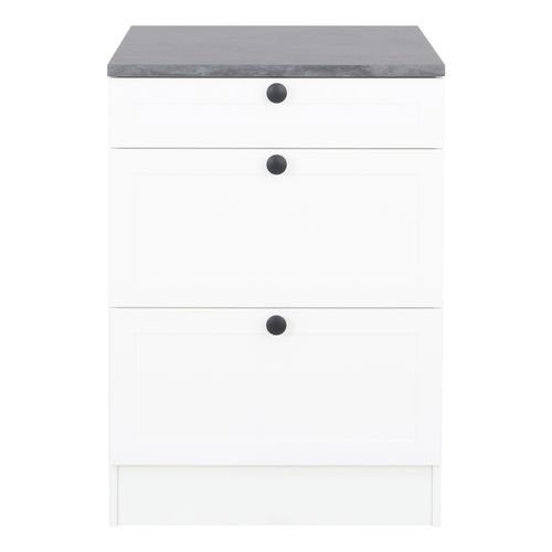 Bas 60cm 1tiroir 2casserolier ELSA blanc