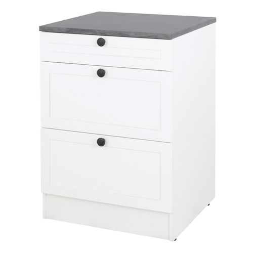 Bas 60cm 1tiroir 2casserolier ELSA blanc