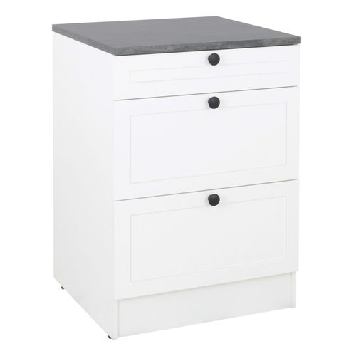 Bas 60cm 1tiroir 2casserolier ELSA blanc