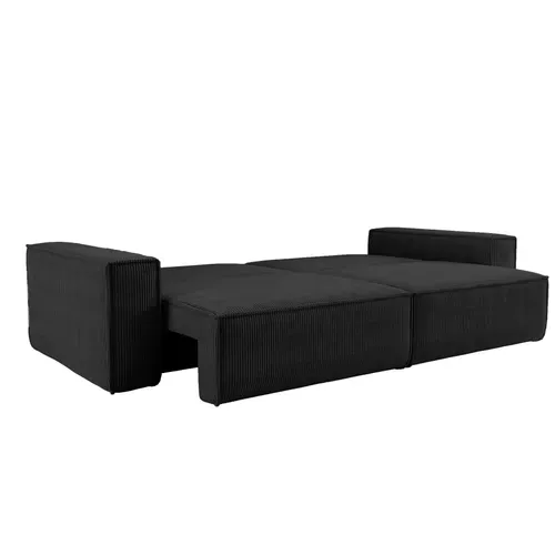 Canapé Convertible Avec 2 Grands Coffres De Rangement, Noir