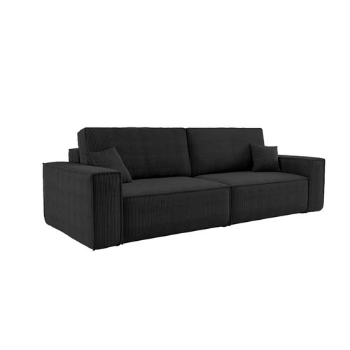 Canapé Convertible Avec 2 Grands Coffres De Rangement, Noir