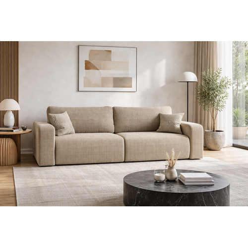 Canapé Convertible Pianioo Avec Coffre De Rangement – Beige Élégant