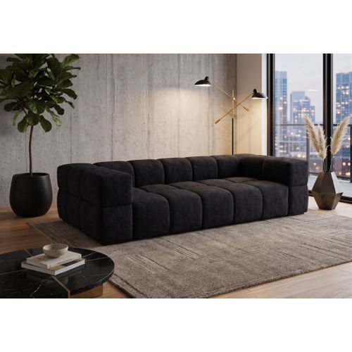 Canapé Bubble Valley 3 Places Convertible – Noir Tissu Bouclé Luxueux, Design Moderne