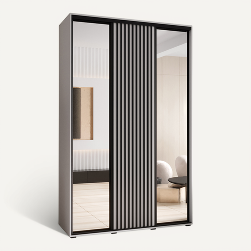 Armoire Lanko 2 à Portes Coulissantes 235,2/150/60 3 Portes (blanc/blanc)