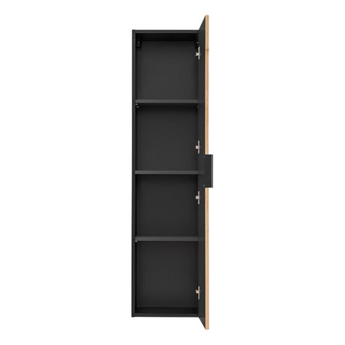 Meuble Colonne De Salle De Bain  à Suspendre Xilo Noir Chêne 35/140 Cm