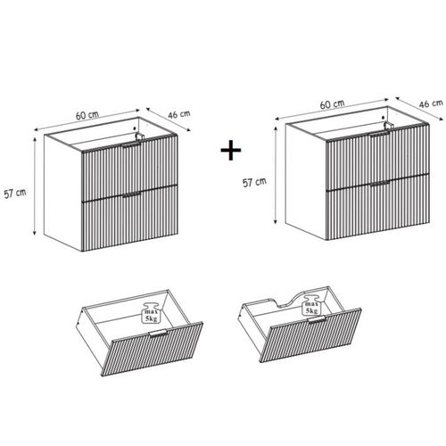 Meuble Suspendu Sous Vasque Flow Chêne 120 Cm