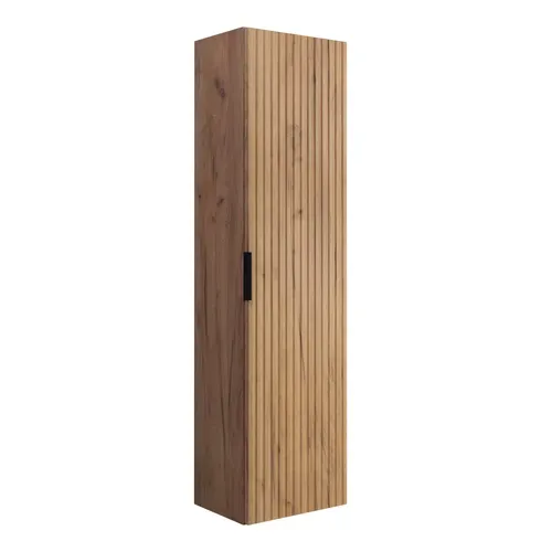 Meuble Colonne Suspendu De Salle De Bain Flow Chêne 35 X 136 Cm