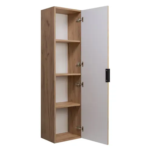 Meuble Colonne Suspendu De Salle De Bain Flow Chêne 35 X 136 Cm