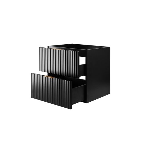 Meuble Suspendu Sous Vasque Flow Noir  60 Cm