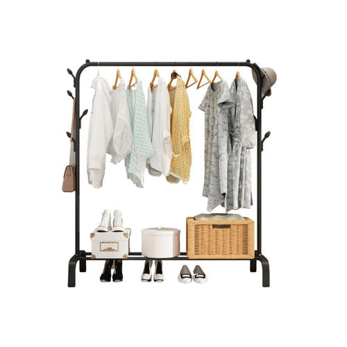 Portant Penderie à Vêtements Avec étagères à Chaussures 143x96x42 Cm