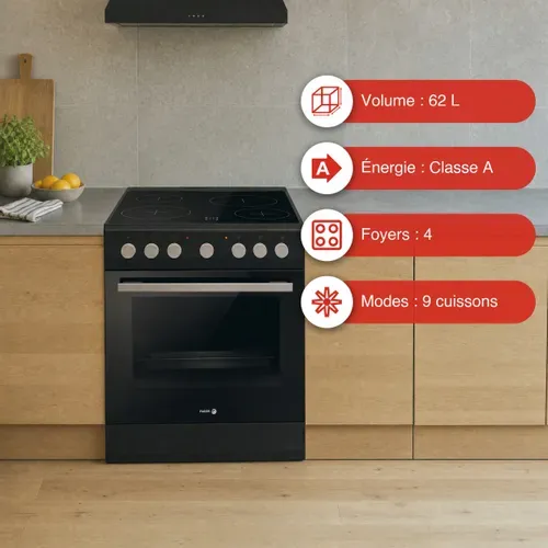 Cusinière vitrocéramique FAGOR FACV3004N 4 foyers Noir