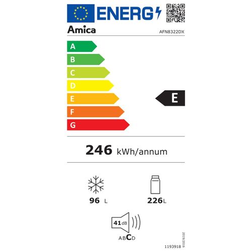 Réfrigérateur Congélateur En Bas 322l Froid ventilé Inox - Afn8322dx