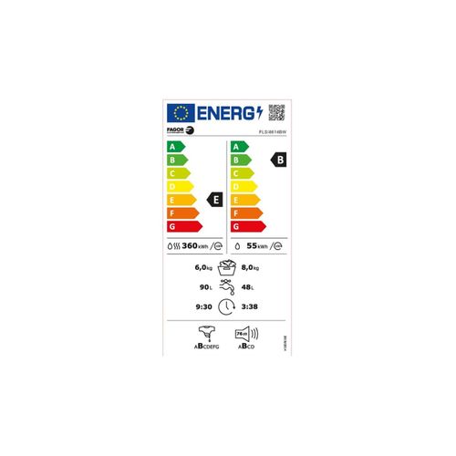 Lave-linge Séchant Intégrable 8/6kg 1400 Tours/min Flsi8614bw