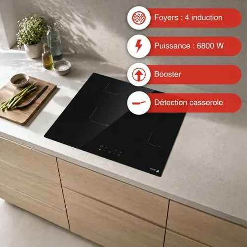 Table induction FTI468 FAGOR 4 foyers Booster 6800W