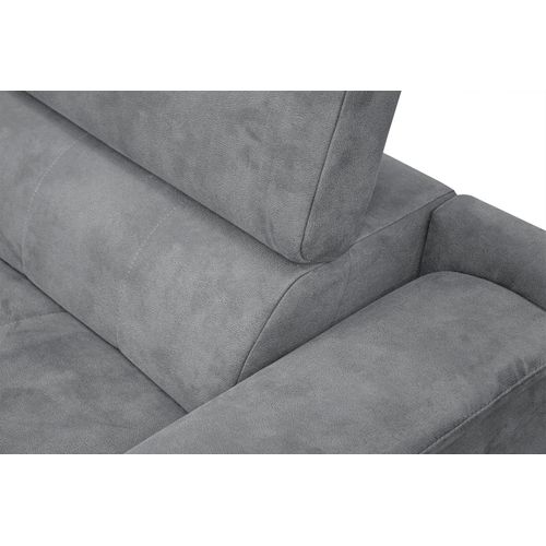 Canapé D'angle Gauche 4 Places Tissu Gris  - Fiero