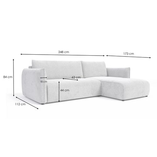 Canapé D'angle Gauche 3 Places Tissu Orange - Tauer