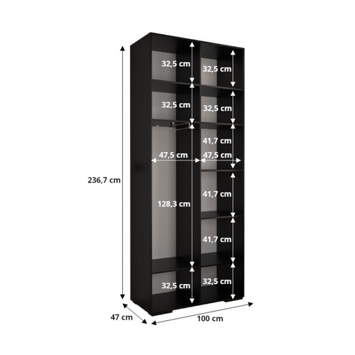 Armoire Inova 3 100/47/236,7 2 Portes (cachemire)