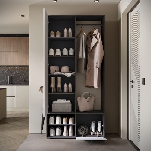 Ensemble Vestiaire Dafni Avec Miroir 90x190x33, Matera/blanc