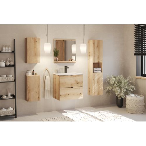 Meuble Suspendu Sous Vasque Avec Tiroirs Nova Oak 60 Cm