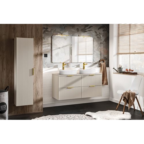 Meuble Colonne Suspendu De Salle De Bain Adel Cachemire 35 X 140 Cm