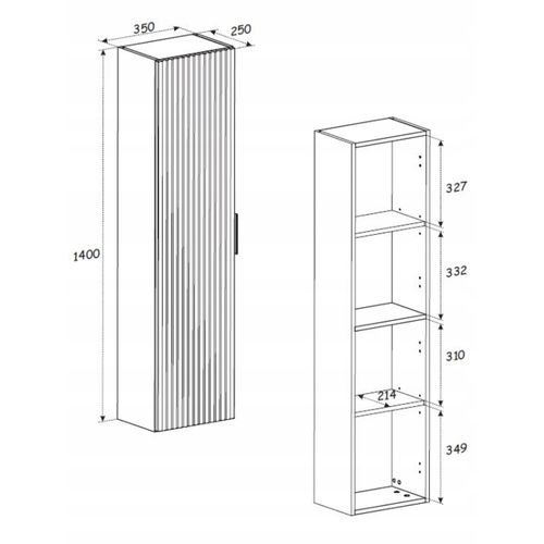 Meuble Colonne Suspendu De Salle De Bain Adel Cachemire 35 X 140 Cm