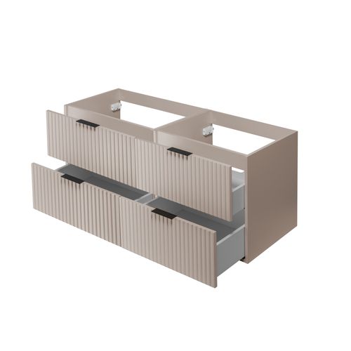 Meuble Sous Vasque à Suspendre Flow Cachemire Avec Le Plan Chêne Wotan 160 Cm