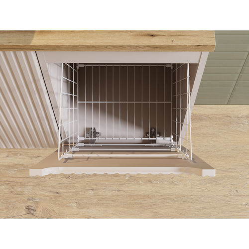 Meuble Bas De Salle De Bain Avec Panier à Linge Et Plan Nova Noir 40 Cm