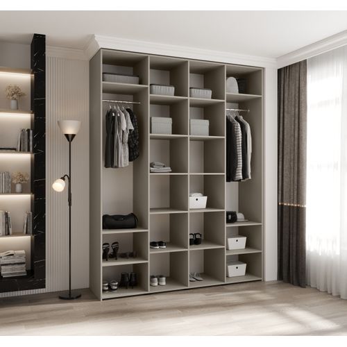 Armoire 4 Portes Como 1 245.5/190/50 (cachemire/or)